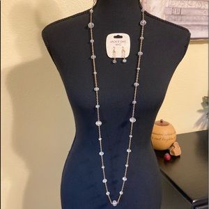 Crystal & Gold Necklace/Earrings set